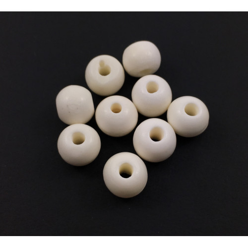 Ivory 8x10mm round bone beads